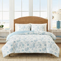 Hypoallergenic Cloud 3-Piece Lightweight 100% Cotton Blue & White Ocean Print Comforter Set, Full/Queen - Hypoallergenic Ultra-Fluffy Quilt for Winter - Default Title