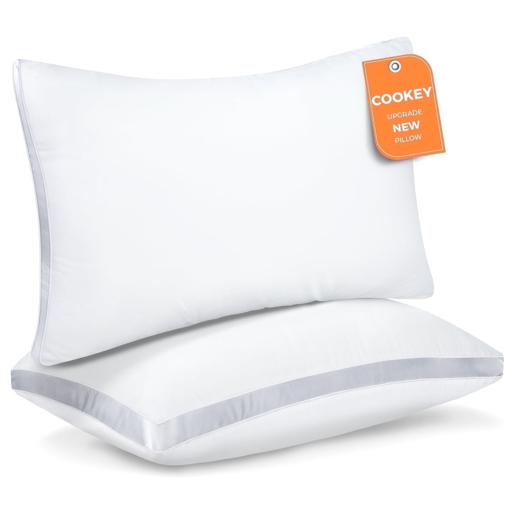 Ergonomic Memory Foam Bed Pillows King Size Set of 2, Luxury Hotel Quality,Fluffy and Supportive Gusseted Bed Pillows for Side, Back, or St... - Hotel Quality Plush Sleeping Pillows - Default Title