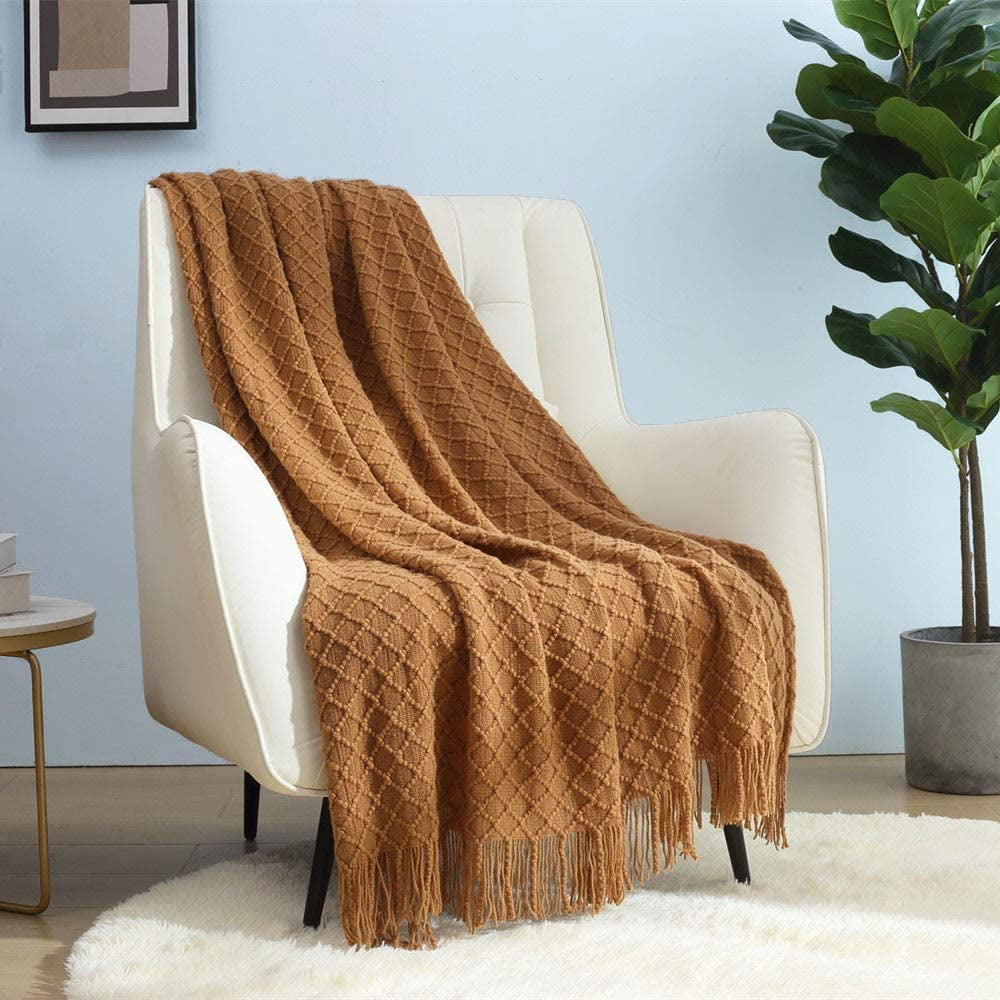 Reversible Sherpa Home Decor Rustic Couch Sofa Chair Bed Throw Blanket, Soft Warm Light Weight in Spring Summer (50''X60'' Brown) - Super Soft Reversible Sherpa Flannel Blanket - Default Title