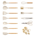 Chef-Quality 17-Piece Silicone and Wood Cooking Utensil Set, Heat-Resistant, Safe for Nonstick Cookware - Professional Kitchen Tool for Culinary Enthusiasts - Default Title