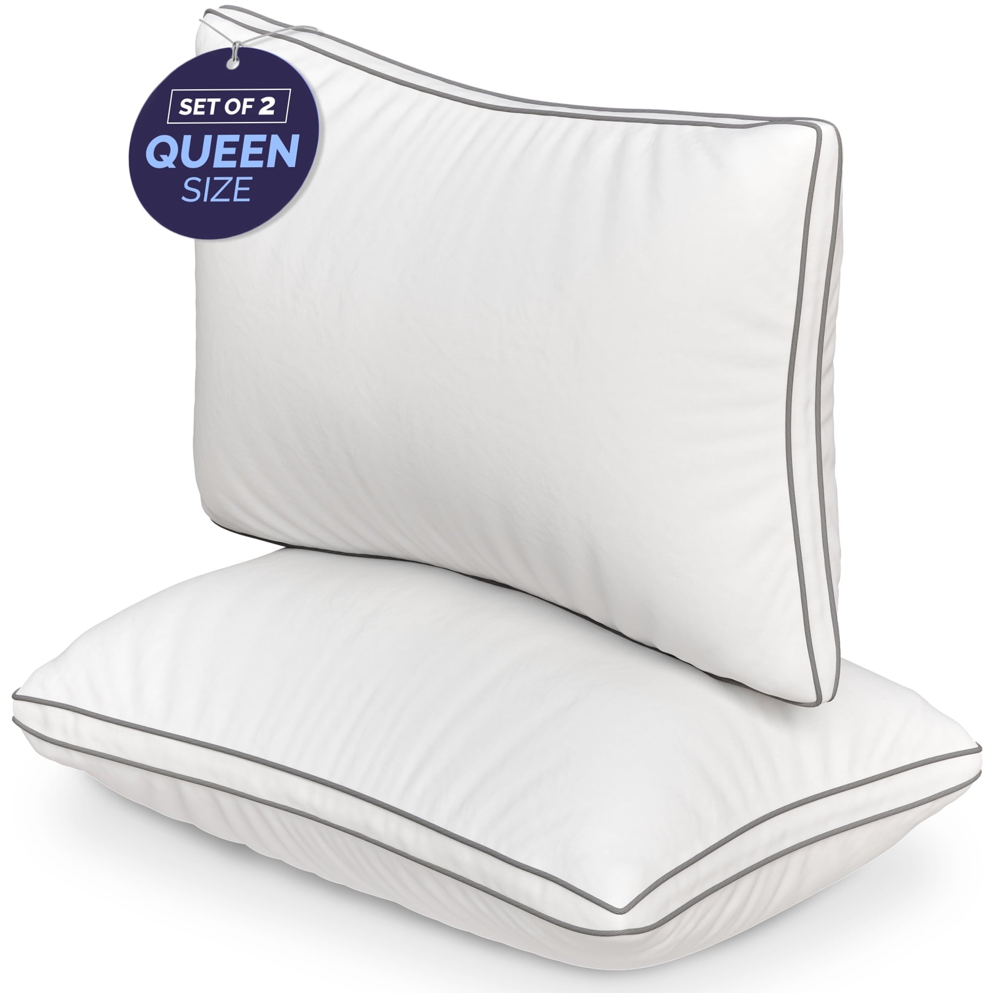 Hotel Collection Bed Pillows Queen Size Set of 2 - Luxury Down Alternative Pillow - 5 Star Hotel Pillows for Back, Side and Stomach Sl... - Orthopedic Shredded Foam Bed Pillow Set - Default Title