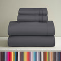 Premium Egyptian Cotton Sheets Set, 4 Piece Deep Pocket Sheets, 100% Soft Microfiber Bed Sheets Set, Gray - Premium Ultra-Soft Pillowcase Pair for Sleeping - Default Title