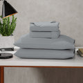 Breathable Luxury Soft Finish Microfiber Percale Queen Bed Sheet Set – 4-Piece Lightweight, Wrinkle-Resistant, Quick-Dry, Light Gray - Luxury Bed Sheet Set with Deep Pockets - Default Title