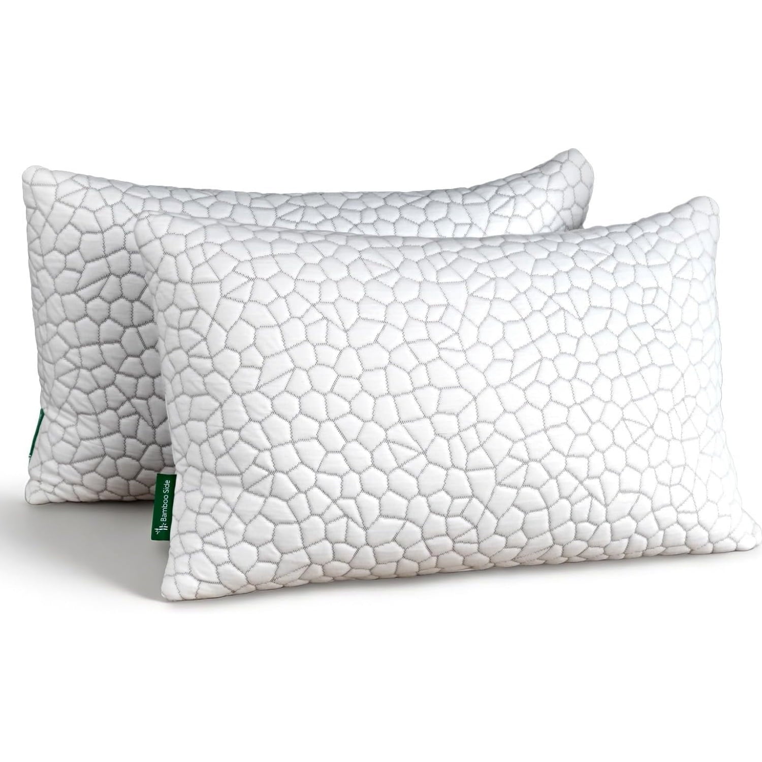 Decorative Plump Shredded Memory Foam Pillows for Sleeping, Bed Pillows Queen Size Set of 2 Pack Adjustable for Side and Back Sleeper ... - Hotel Quality Plush Sleeping Pillows - Default Title