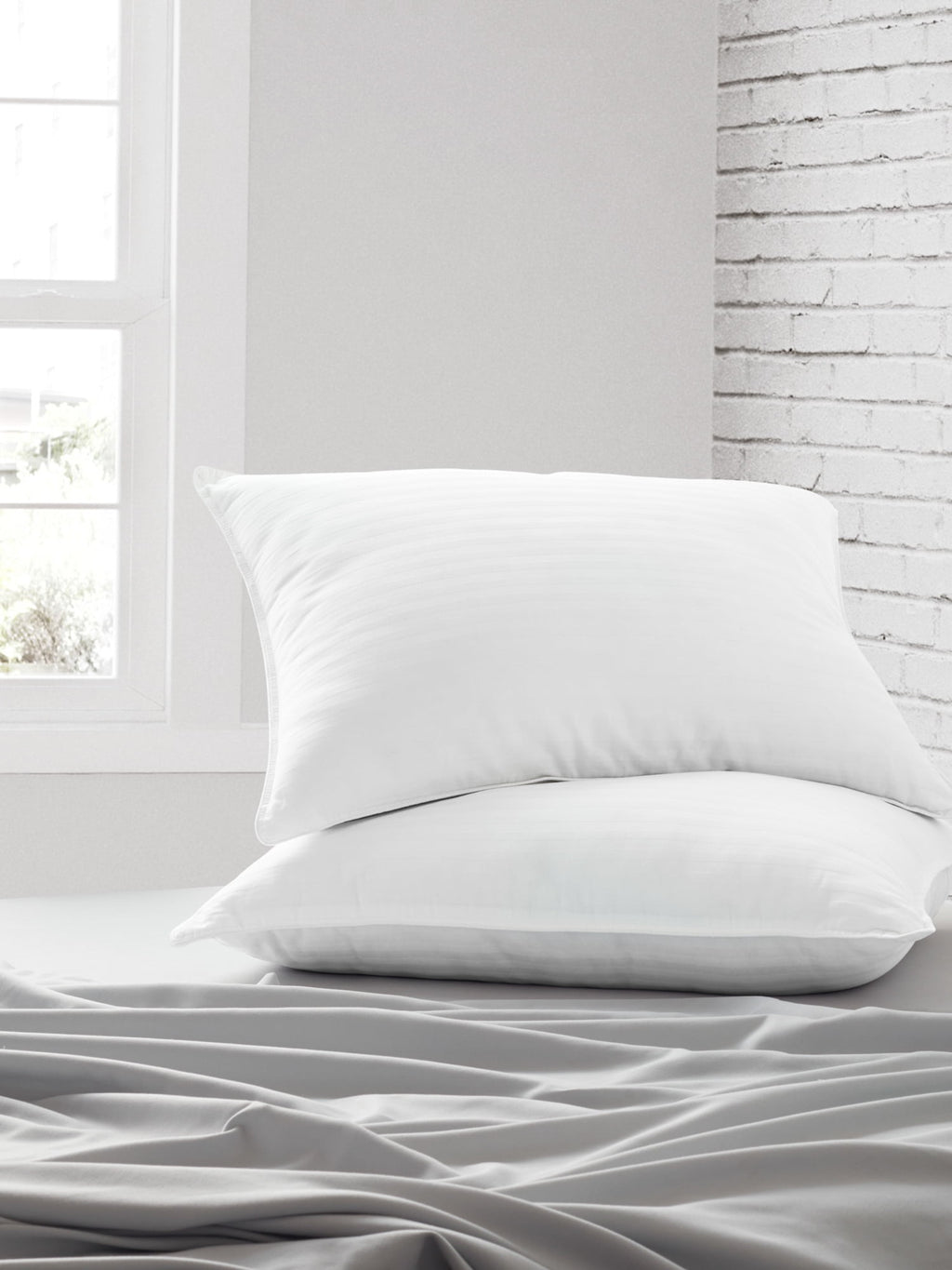 Decorative Plump Bed Pillow 2-Pack Standard/Queen Size For All Sleep Styles - Back, Side and Stomach Sleepers - Orthopedic Shredded Foam Bed Pillow Set - Default Title