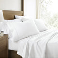Cooling Sateen 100% Cotton Flannel Bed Sheets Set for Full Size Bedding in White - Premium Ultra-Soft Pillowcase Pair for Sleeping - Default Title