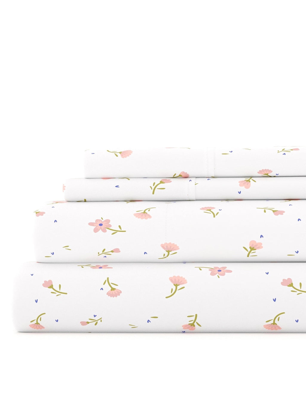 Premium Egyptian Cotton Ultra Soft & Breathable Wrinkle Free Bed Sheets Set - Floral Pink Farmhouse Patterned for Twin Size Bedding - Cooling Hotel Quality Bedding Sheets and Pillowcases - Default Title