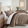 Heavyweight Warmth All Season Reversible Comforter Set Breathable Cool in Taupe & Chocolate Brown Full/Queen Size Bedding - Hypoallergenic Ultra-Fluffy Quilt for Winter - Default Title