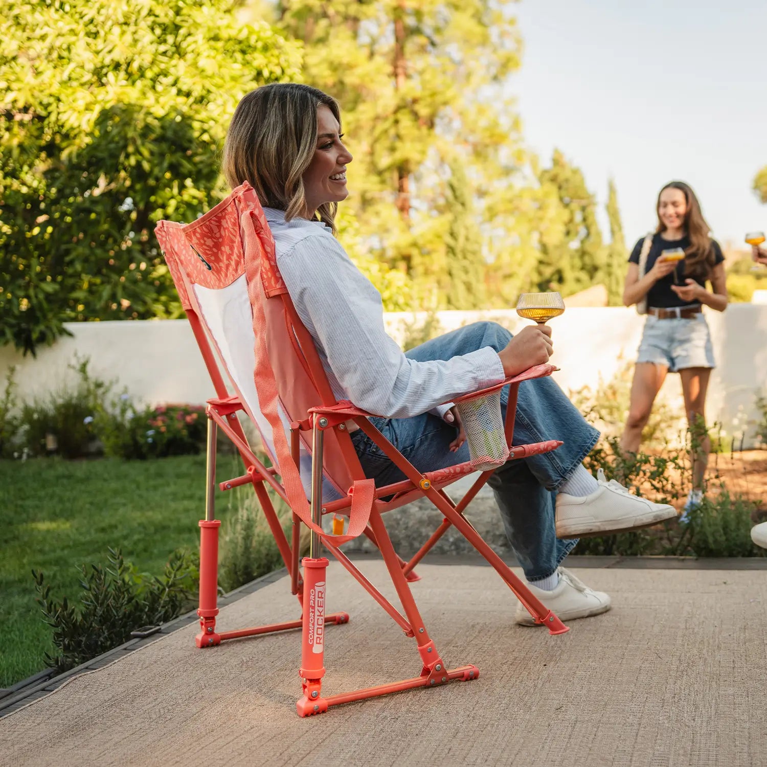 Heavy-Duty Freestyle Comfort Pro Rocker - Choice 375 - Patented Spring-Action Rocking Chair for Camping Detail