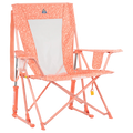 Heavy-Duty Freestyle Comfort Pro Rocker - Choice 375 - Patented Spring-Action Rocking Chair for Camping - Coral Garden