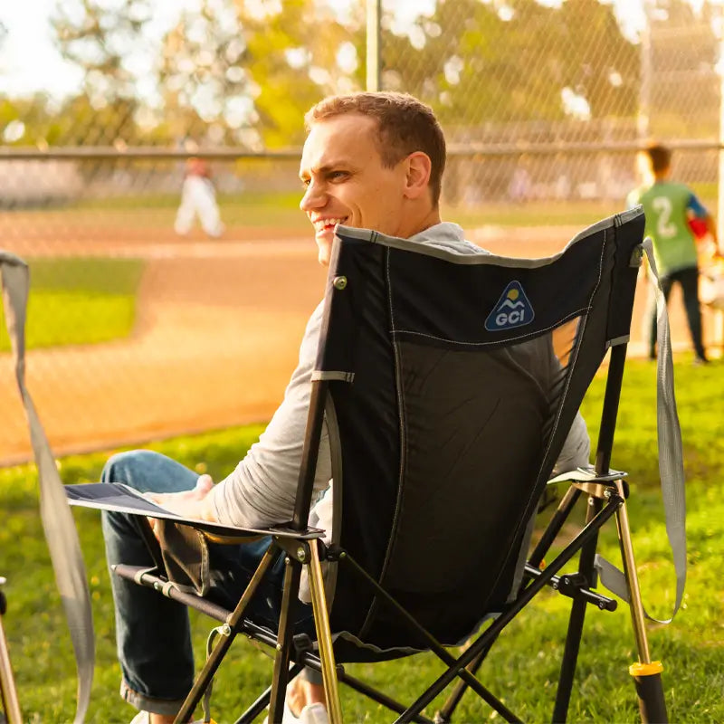 Heavy-Duty Freestyle Comfort Pro Rocker - Choice 375 - Patented Spring-Action Rocking Chair for Camping Detail