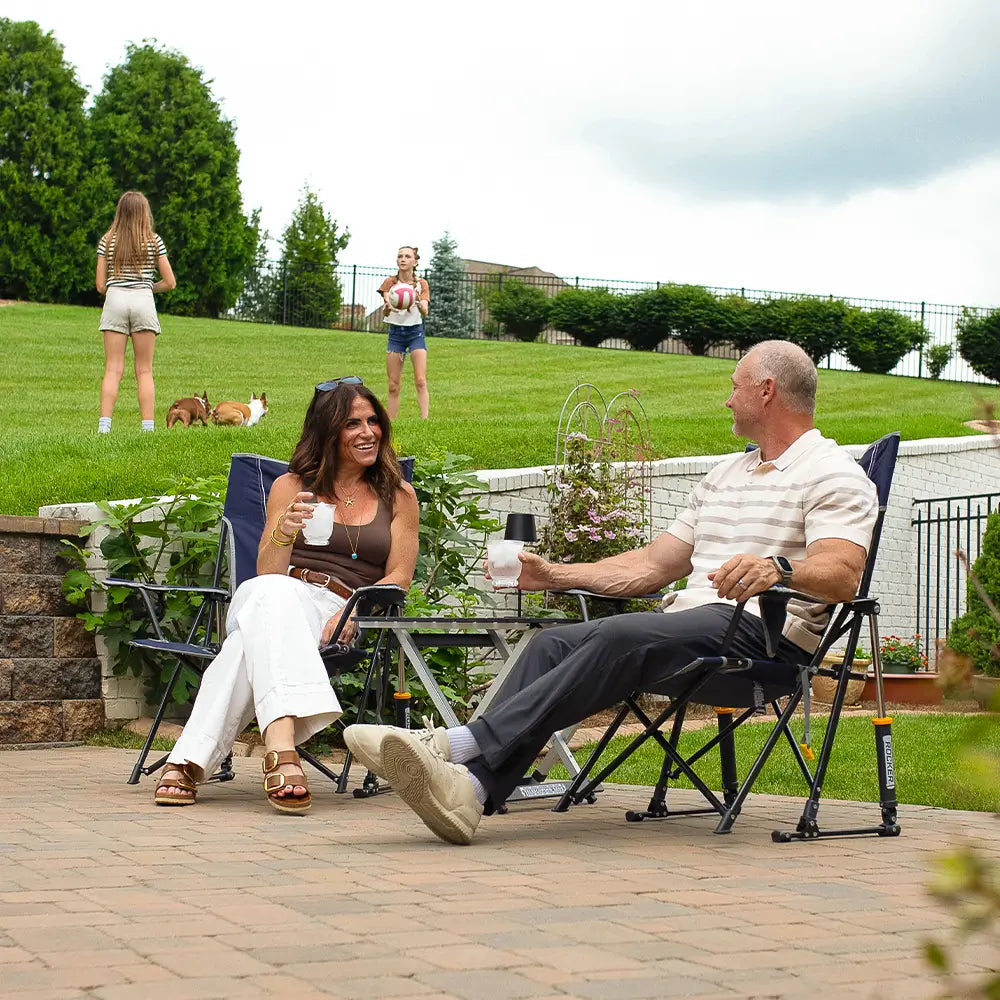 Heavy-Duty Freestyle Comfort Pro Rocker - Choice 375 - Patented Spring-Action Rocking Chair for Camping Detail