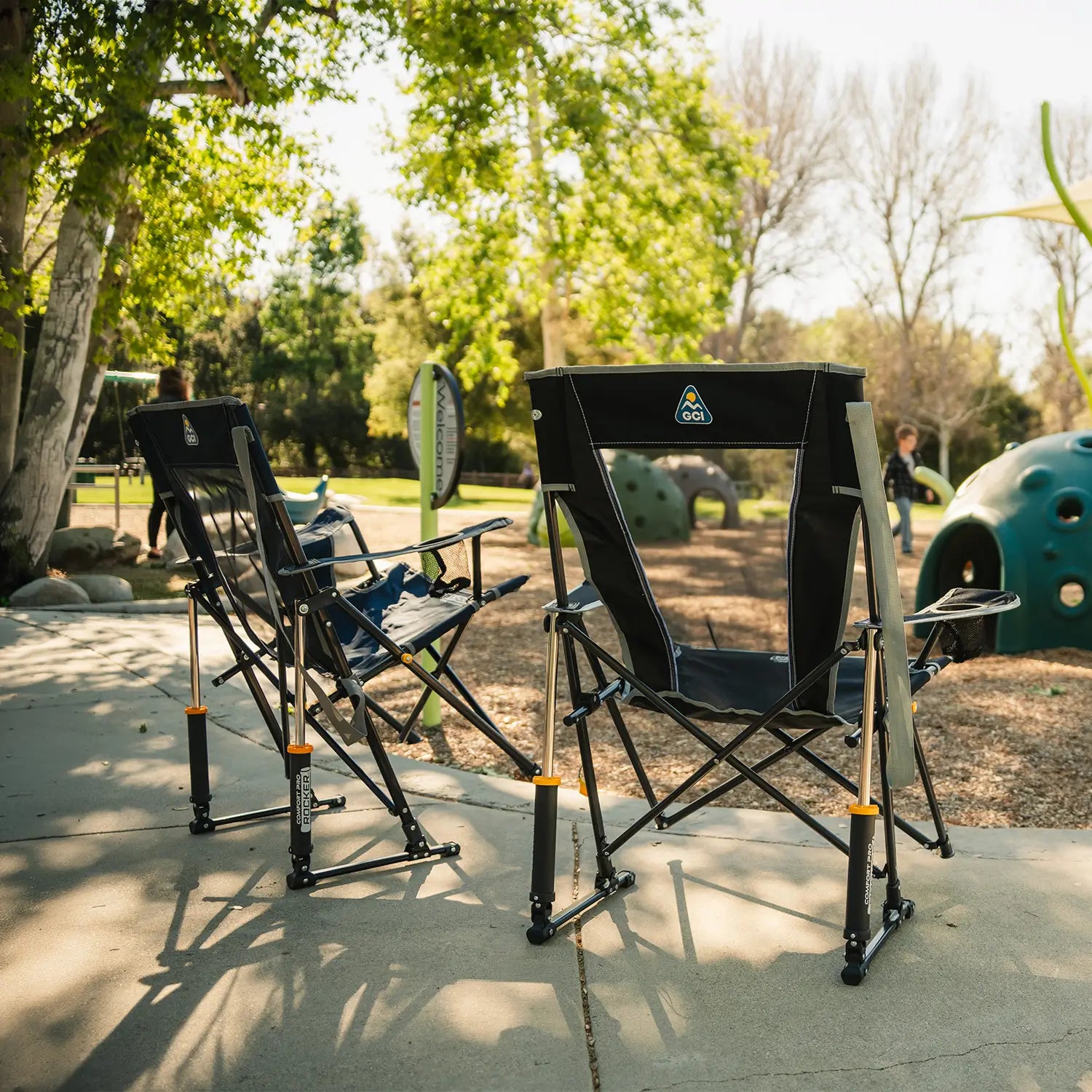 Heavy-Duty Freestyle Comfort Pro Rocker - Choice 375 - Patented Spring-Action Rocking Chair for Camping Detail