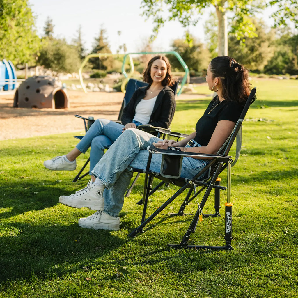 Heavy-Duty Freestyle Comfort Pro Rocker - Choice 375 - Patented Spring-Action Rocking Chair for Camping Detail