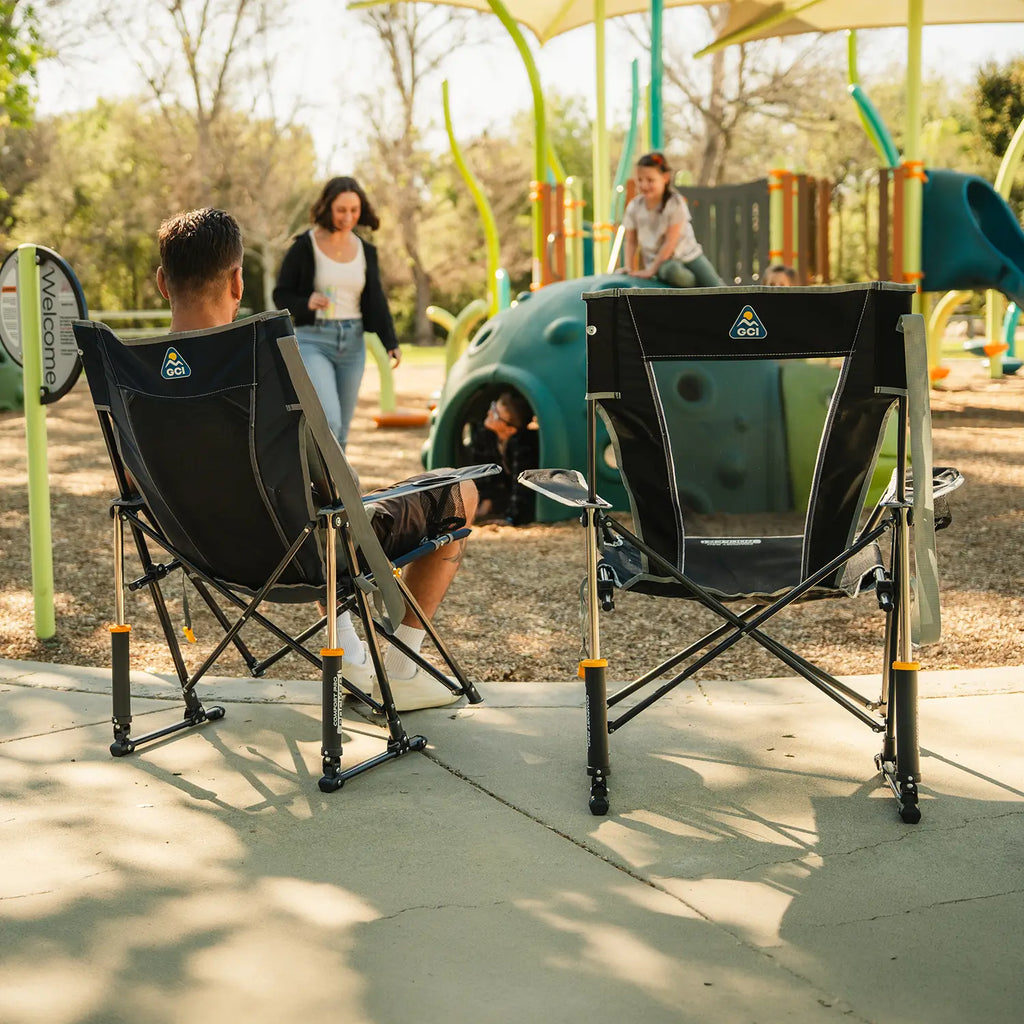Heavy-Duty Freestyle Comfort Pro Rocker - Choice 375 - Patented Spring-Action Rocking Chair for Camping Detail