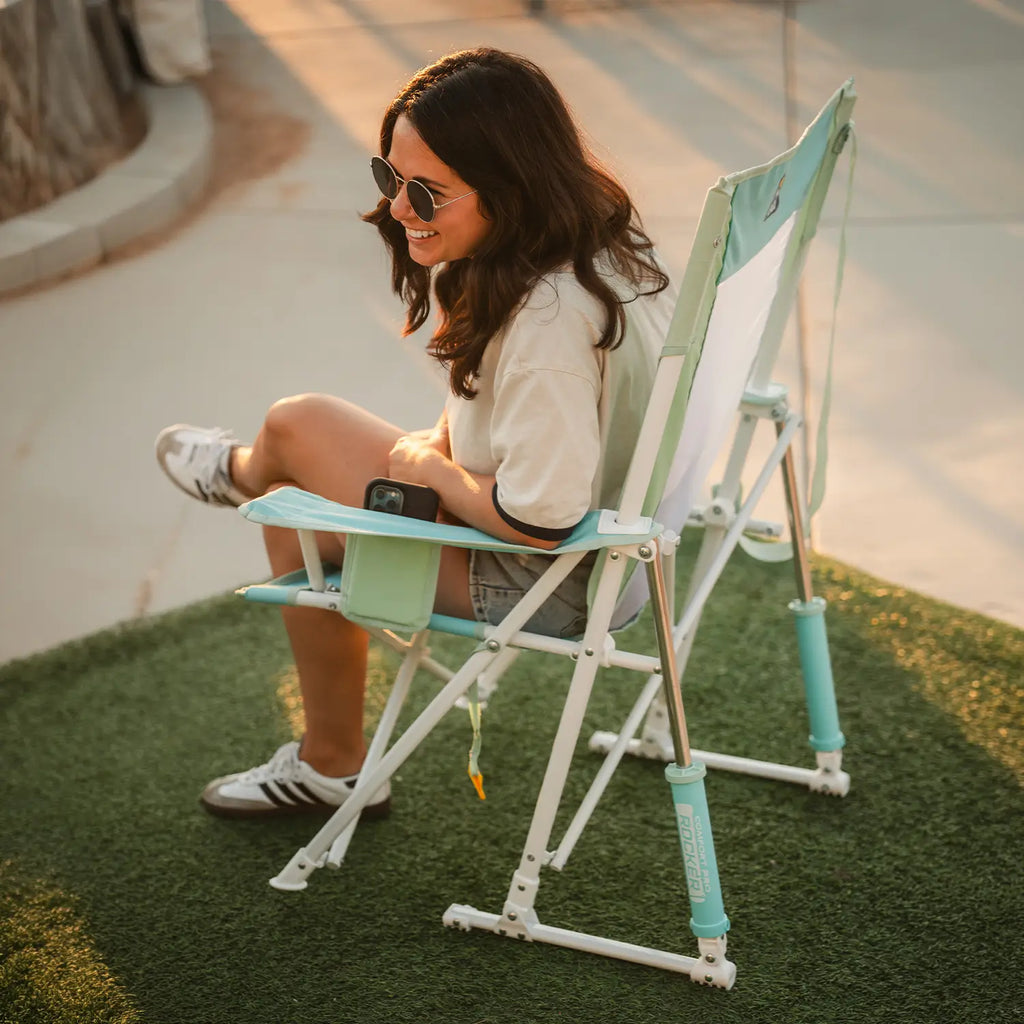 Heavy-Duty Freestyle Comfort Pro Rocker - Choice 375 - Patented Spring-Action Rocking Chair for Camping Detail