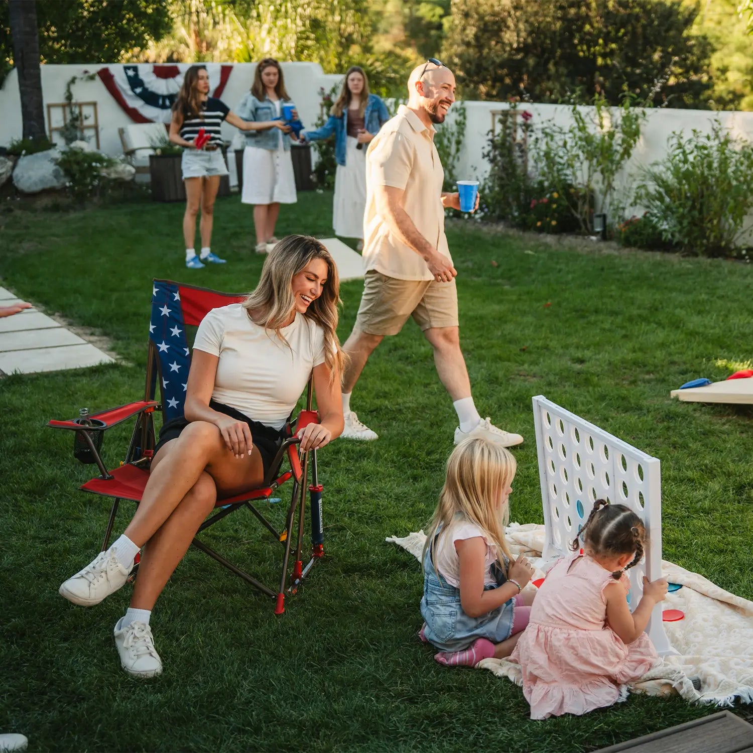 Patented Spring-Action Comfort Pro Rocker - USA Anniversary Deluxe - Choice 424 - Patented Spring-Action Rocking Chair for Camping Detail