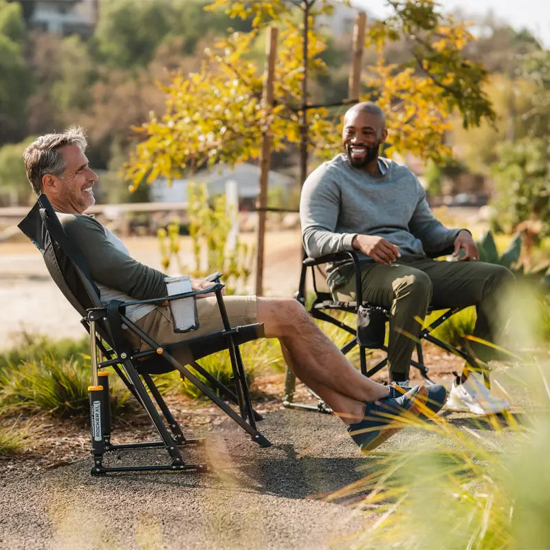 Luxury Camp Comfort Pro Rocker XL - Choice 107 - Heavy-Duty Kickback Rocker with Beverage Holder Detail