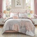 All-Season King Size Comforter Set, 5-Piece Floral Bedding Set for All Season, Blush Comforter Set King with Bed Skirt - Luxurious Quilted Duvet Cover Set - Default Title