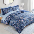 All-Season Queen Size Comforter Set, 9-Piece Bed in a Bag Queen, Navy Blue Bedding Comforter Set with Comforter, Flat Sheets, Fi... - Cloud-Like Soft Lightweight Bed Comforter - Default Title