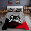 Hypoallergenic Cloud Gaming Comforter for Kids Boys Teens Video Game Bedding Set Gamer Comforter Gamepad Comforter Set Full Size Red Black... - Luxurious Quilted Duvet Cover Set - Default Title