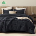 Luxurious Quilted Cozy Comfort Full Comforter Set with Sheet - 4 Pieces Soft Black Bedding Sets, Grid Pinch Pleat, All Season Lightweig... - Hypoallergenic Ultra-Fluffy Quilt for Winter - Default Title