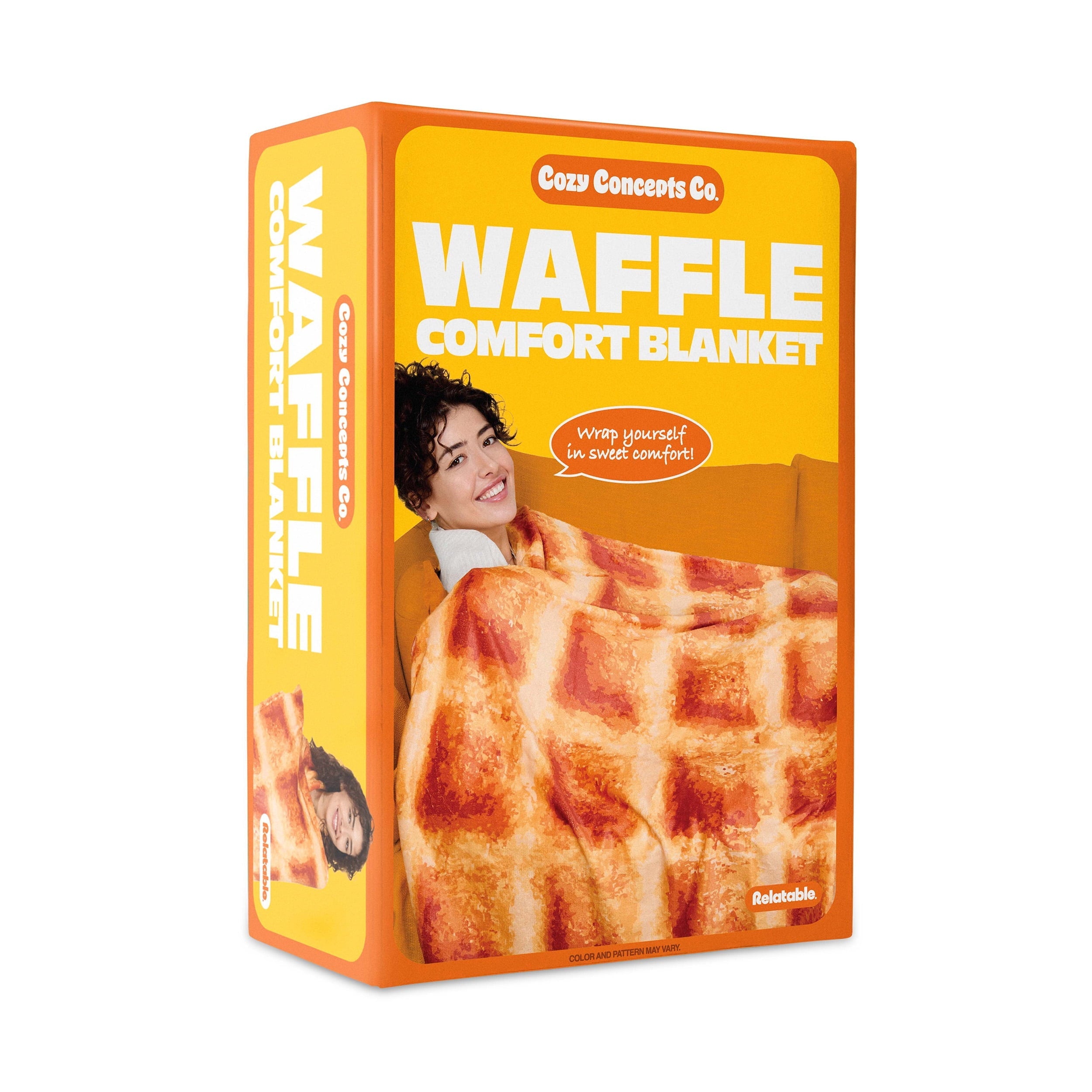 Lightweight Warm Waffle Blanket, 65" Soft Fleece Throw with Butter Square - Cozy Fleece Throw Blanket for Couch & Bed - Default Title
