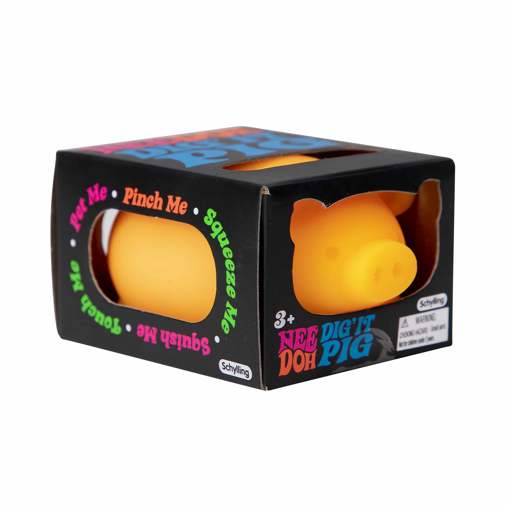 Animal-Shaped NeeDoh Dig’ It Pig | Select Velvet Canopy - Collectible Shaggy Monster Squishable Toy Detail