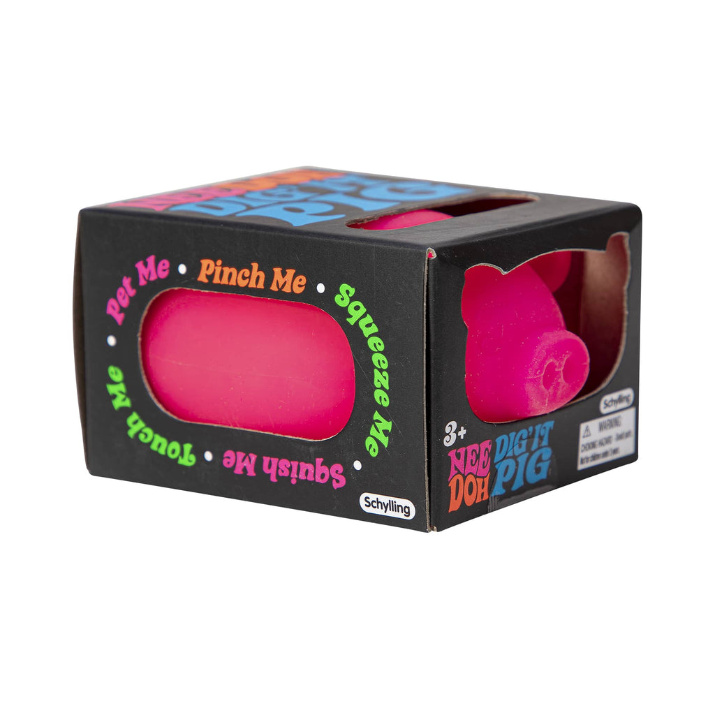 Animal-Shaped NeeDoh Dig’ It Pig | Select Velvet Canopy - Collectible Shaggy Monster Squishable Toy Detail