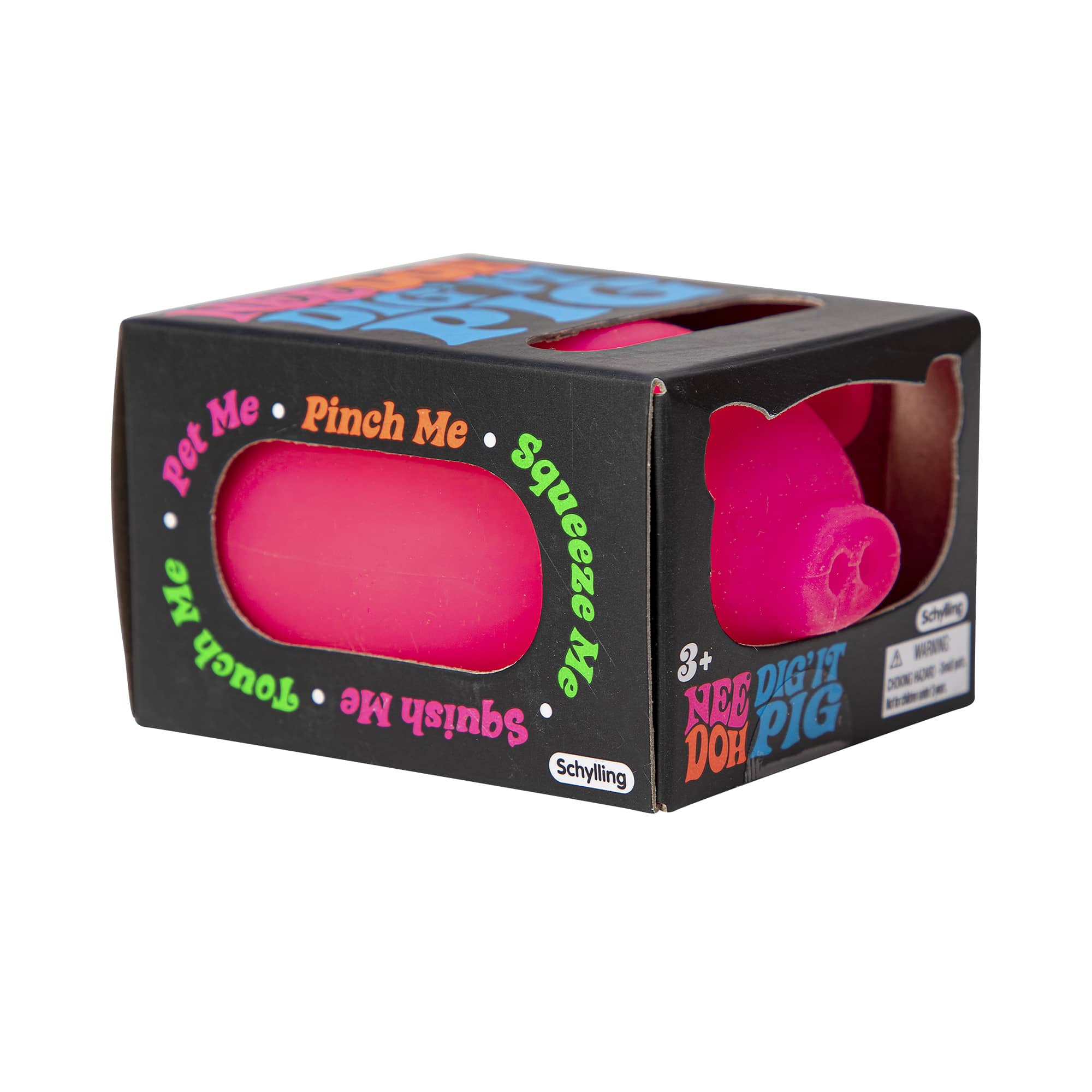 Animal-Shaped NeeDoh Dig’ It Pig | Select Velvet Canopy - Collectible Shaggy Monster Squishable Toy Detail