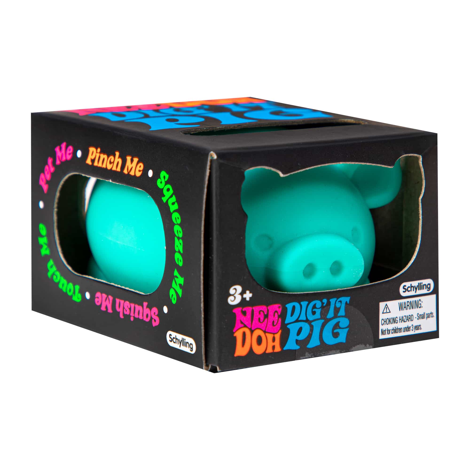 Animal-Shaped NeeDoh Dig’ It Pig | Select Velvet Canopy - Collectible Shaggy Monster Squishable Toy Detail