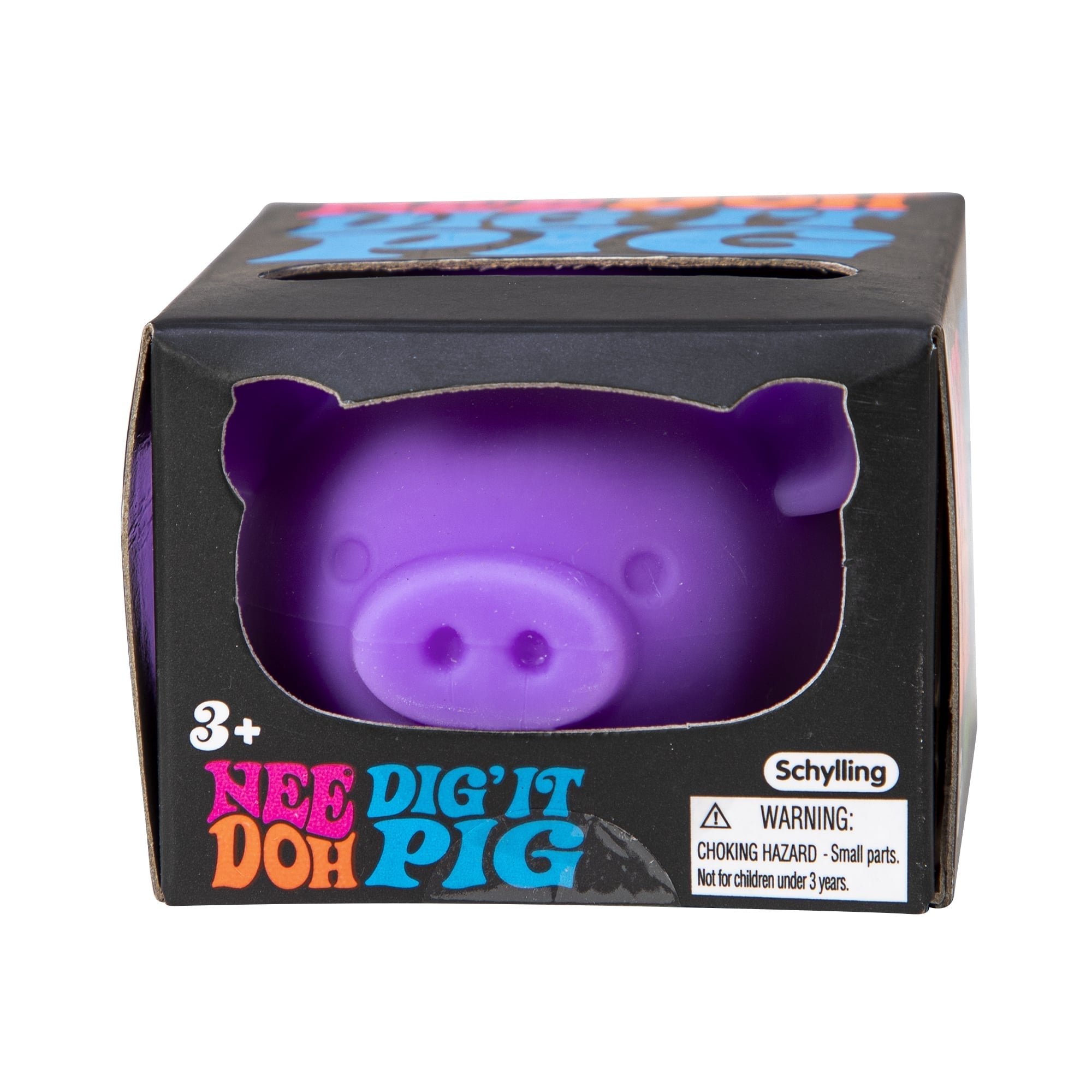 Animal-Shaped NeeDoh Dig’ It Pig | Select Velvet Canopy - Collectible Shaggy Monster Squishable Toy Detail