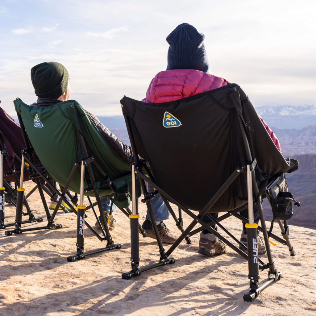 Premium All-Weather Puff Rocker - Choice 731 - Heavy-Duty Kickback Rocker with Beverage Holder Detail