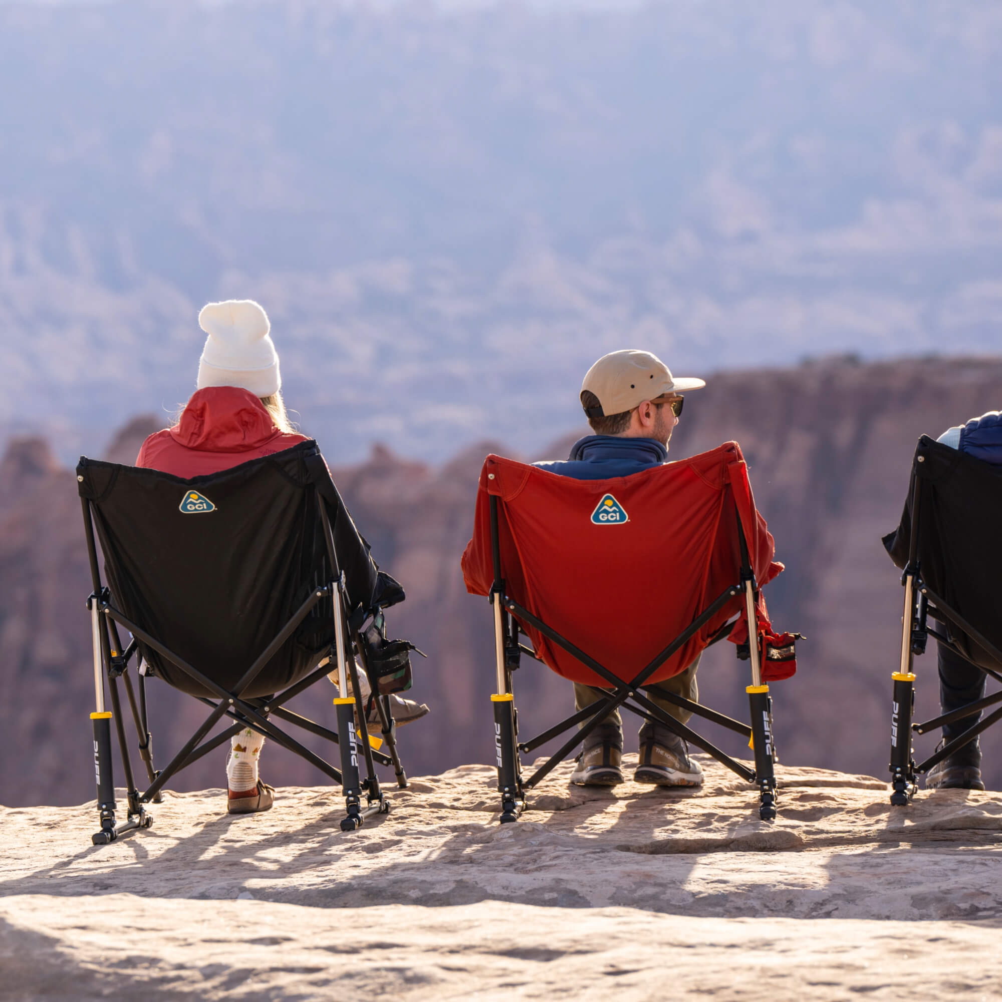 Premium All-Weather Puff Rocker - Choice 731 - Heavy-Duty Kickback Rocker with Beverage Holder Detail