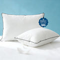 Hotel Collection Hypoallergenic 3‑Chamber Goose Feather Down Core Bed Pillows, Standard Size Set of 2, With Microfiber Surround, Soft-... - Hotel Quality Plush Sleeping Pillows - Default Title