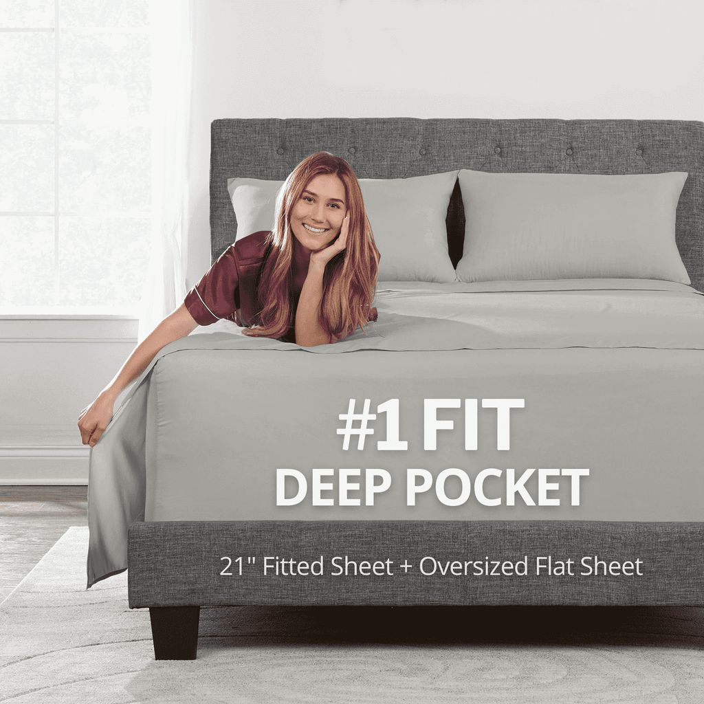 Premium Egyptian Cotton Bedding 21” King Extra Deep Pocket Sheets - Deep King Fitted Sheet - Super And Ultra Deep Sheet - For Deep Mattress -... - Cooling Hotel Quality Bedding Sheets and Pillowcases - Default Title