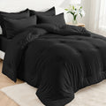 All-Season 5-Piece Bed in Bag - Twin Size Comforter Sets, Pillowcases & Sheet Collection for Cozy Bedding Sets Black - Hypoallergenic Ultra-Fluffy Quilt for Winter - Default Title