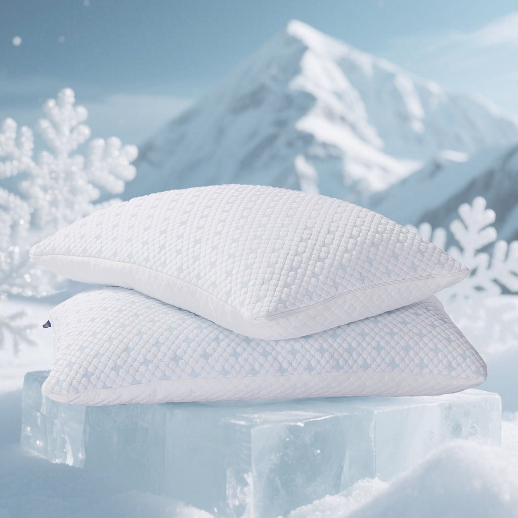 Hotel Collection 2-Pack Adjustable Cooling Bed Pillows, Shredded Memory Foam Pillows Set of 2, Standard Queen, Dual Sides - Hotel Quality Plush Sleeping Pillows - Default Title