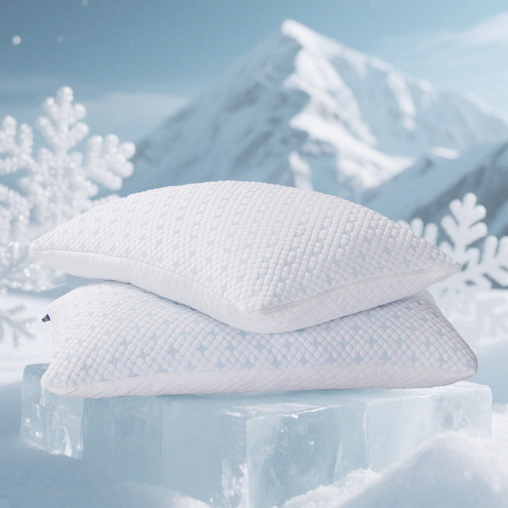 Hotel Collection 2-Pack Adjustable Cooling Bed Pillows, Shredded Memory Foam Pillows Set of 2, Standard Queen, Dual Sides - Hotel Quality Plush Sleeping Pillows - Default Title