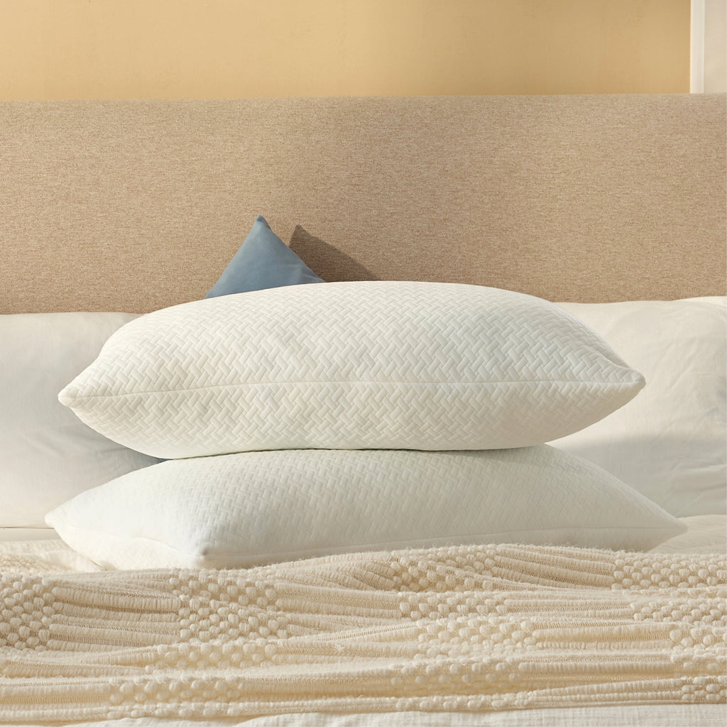 Fluffy Shredded 2 Pack Bed Pillow, Shredded Gel Memory Foam Pillow, Standard Queen, Medium, Made in USA - Orthopedic Shredded Foam Bed Pillow Set - Default Title