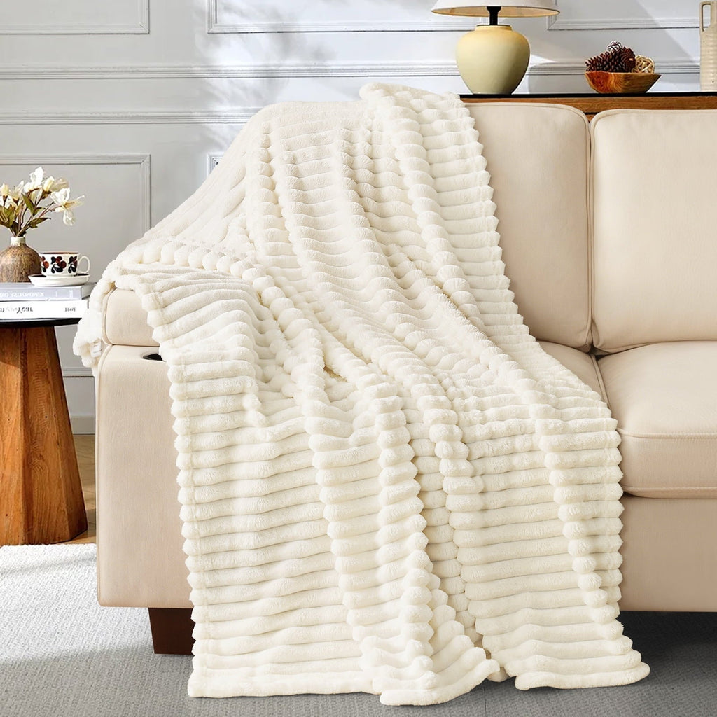Super Soft Flannel White Fleece Throw Blanket for Couch, Super Soft Cozy Blankets and Throws, Decorative Fleece Blankets for Women Men G... - Super Soft Reversible Sherpa Flannel Blanket - Default Title