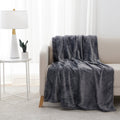 Lightweight Warm Plush Heathered Soft Oversized Throw Blanket, Gray - Super Soft Reversible Sherpa Flannel Blanket - Default Title
