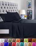 Premium Egyptian Cotton 1800 Series Microfiber Bed Sheets 6-Piece Set, Deep Pocket, Queen Black - Luxury Bed Sheet Set with Deep Pockets - Default Title