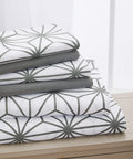 Wrinkle-Resistant Bed Sheets Full Gray Texture/Embroidery 1500 Thread Count Microfiber - Breathable Egyptian Cotton Flat & Fitted Sheets - Default Title