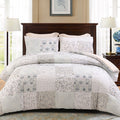 Hypoallergenic Cloud 3-Piece Patchwork King Size Comforter Set, Microfiber Bedding Down Alternative Comforter for All Seasons with 2 Pillo... - All-Season Down Alternative Comforter Insert - Default Title
