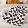 Cozy Fleece Checkered Throw Blanket, Super Soft and Warm Fluffy Fleece Blanket for Couch, Sofa, Bed, Cute Plaid Pattern, Coffee, ... - Lightweight Plush Warm Blanket for All Seasons - Default Title