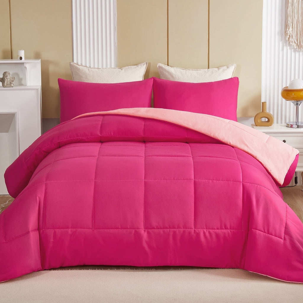 Hypoallergenic Cloud Lightweight Reversible 3-Piece Comforter Set All Seasons, Down Alternative Comforter with 2 Pillow Shams, Queen Size,... - Luxurious Quilted Duvet Cover Set - Default Title