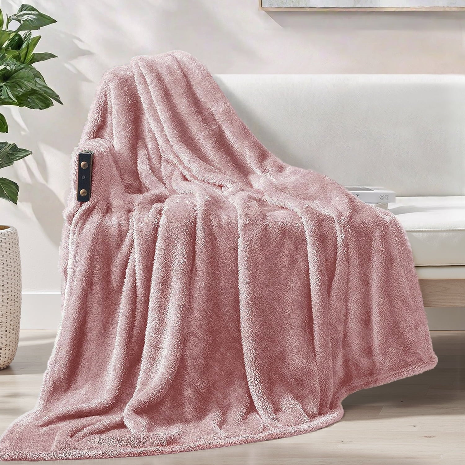 Super Soft Flannel Plush Fuzzy Large Fleece Throw Blanket (50" x 70", Dusty Pink)- Soft, Warm and Lightweight - Cozy Fleece Throw Blanket for Couch & Bed - Default Title