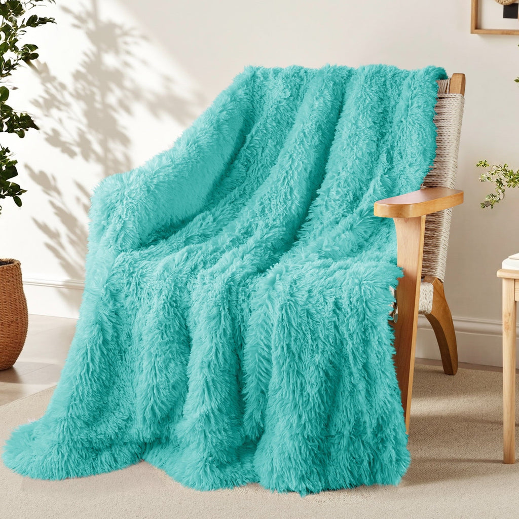 Lightweight Warm Fuzzy Faux Fur Throw Blanket, Reversible Shaggy Sherpa Fleece Blankets,Fluffy Plush Warm Throws for Couch, Bed, 50x60... - Cozy Fleece Throw Blanket for Couch & Bed - Default Title