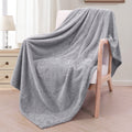 Lightweight Warm Waffle Textured Extra Large Fleece Blanket, Super Soft and Warm Throw Blanket for Couch, Sofa and Bed (Light Grey, 50... - Super Soft Reversible Sherpa Flannel Blanket - Default Title